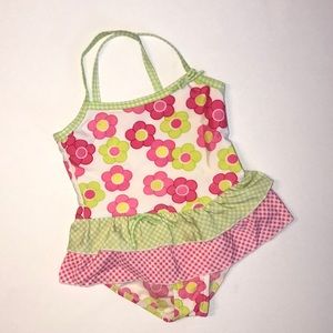 BT KIDS 1-piece Ruffled Swim Suit EUC Sz 3T